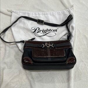 Brighton Beatrice crossbody organizer messenger bag leather.  Used.  See pics.